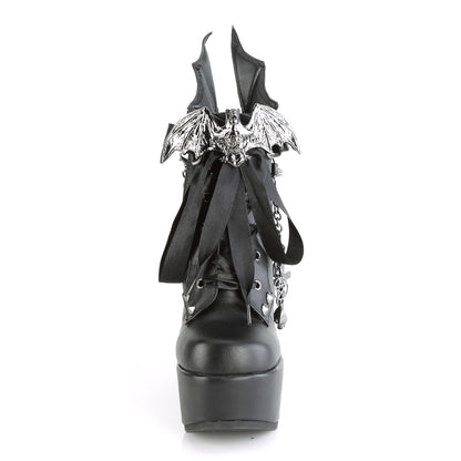 DemoniaCult  Bottines POISON-107 Cuir végétalien BLK