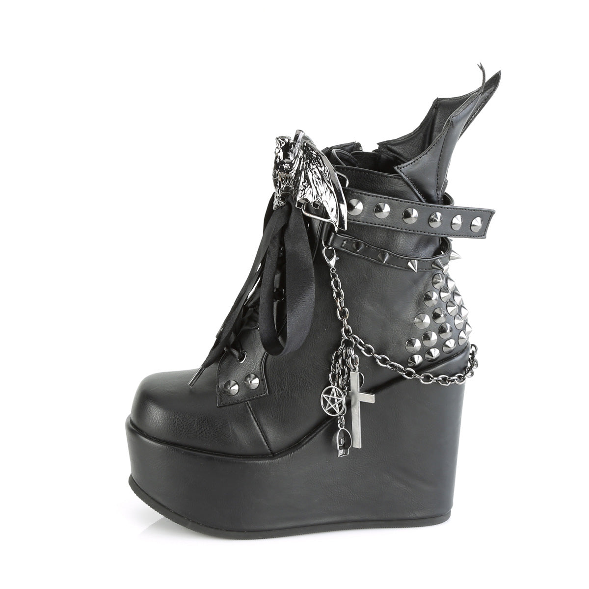 DemoniaCult  Bottines POISON-107 Cuir végétalien BLK
