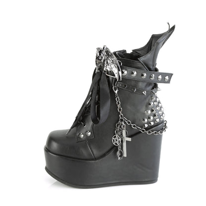DemoniaCult  Bottines POISON-107 Cuir végétalien BLK