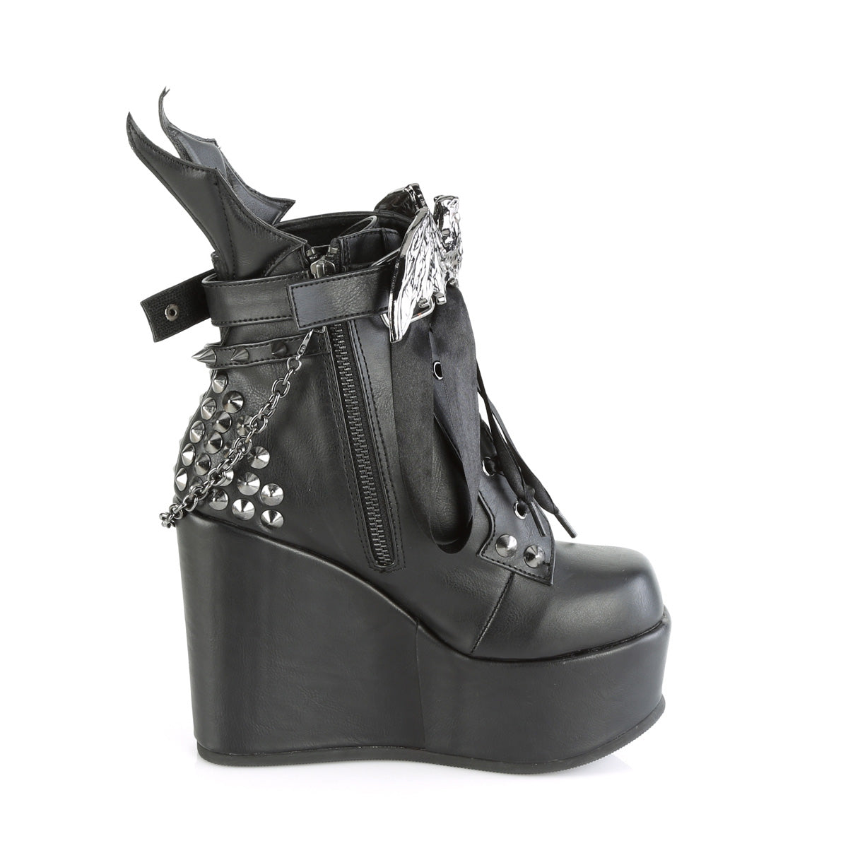 DemoniaCult  Bottines POISON-107 Cuir végétalien BLK