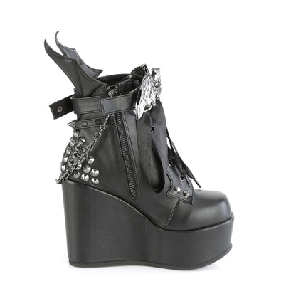 DemoniaCult  Bottines POISON-107 Cuir végétalien BLK