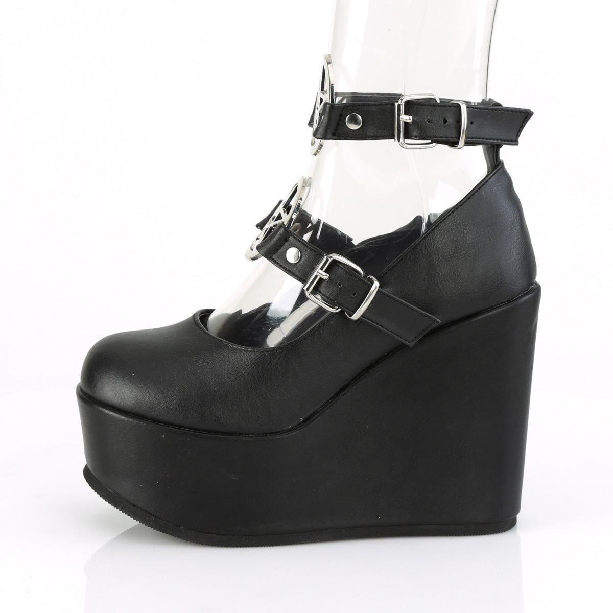 DemoniaCult Womens Pumps POISON-99-1 Blk Vegan Leather