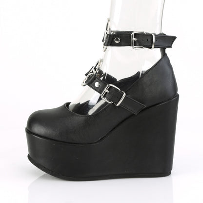 DemoniaCult Womens Pumps POISON-99-1 Blk Vegan Leather