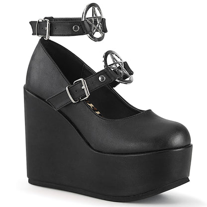 DemoniaCult Womens Pumps POISON-99-1 Blk Vegan Leather