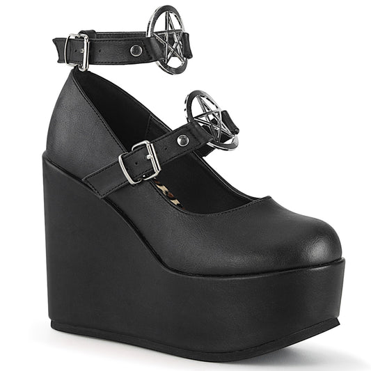 DemoniaCult Womens Pumps POISON-99-1 Blk Vegan Leather