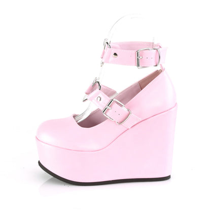 DemoniaCult Pompes pour femmes POISON-99-2 B. cuir végétalien rose