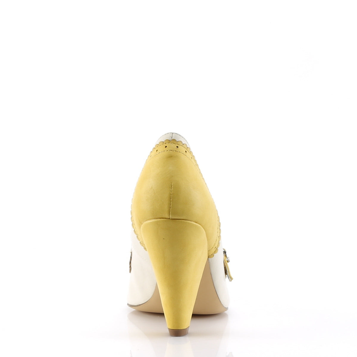 Pin Up Couture Pompes pour femmes POPPY-18 Cuir en faux-jaune-crème jaune