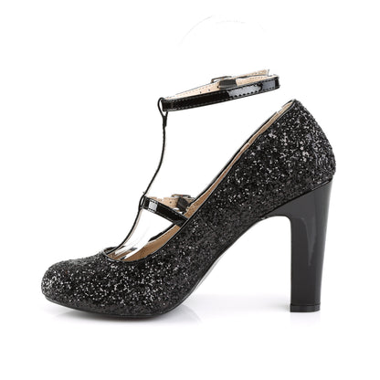 Pleaser Pink Label Pompes pour femmes QUEEN-01 blk gltr-pat