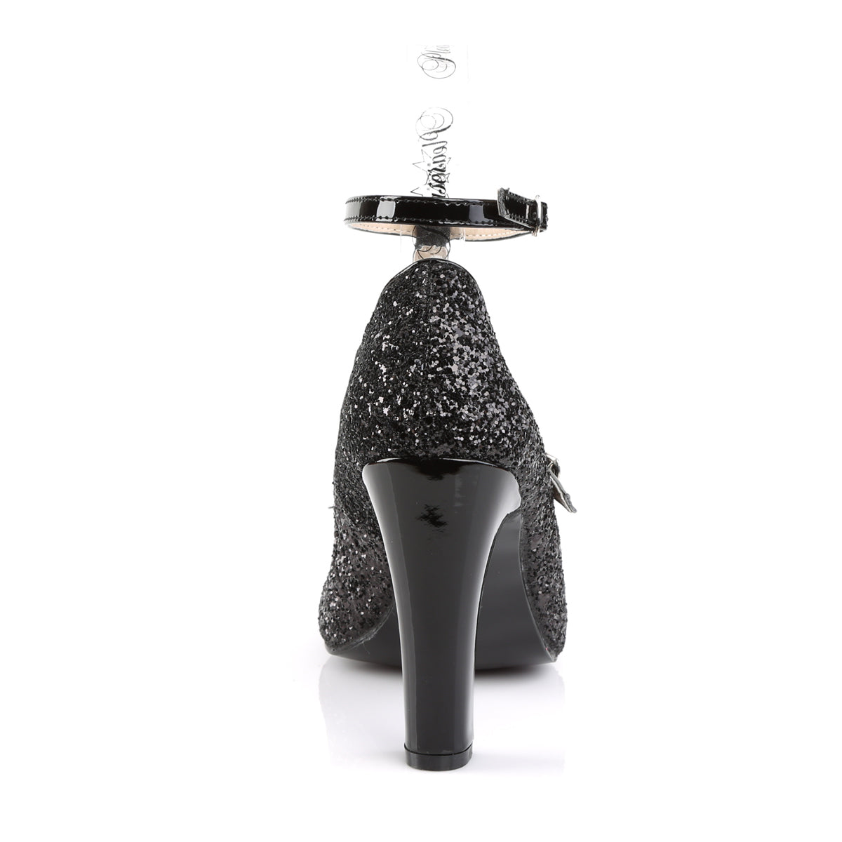 Pleaser Pink Label Pompes pour femmes QUEEN-01 blk gltr-pat