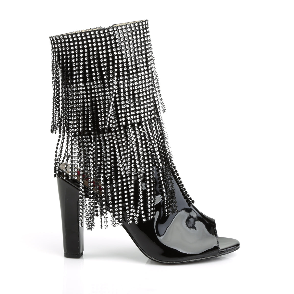 Pleaser Pink Label Womens Ankle Boots QUEEN-100 Blk Pat