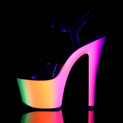 Pleaser Sandales pour femmes RAINBOW-309UV BLK PAT / NEON MULTI
