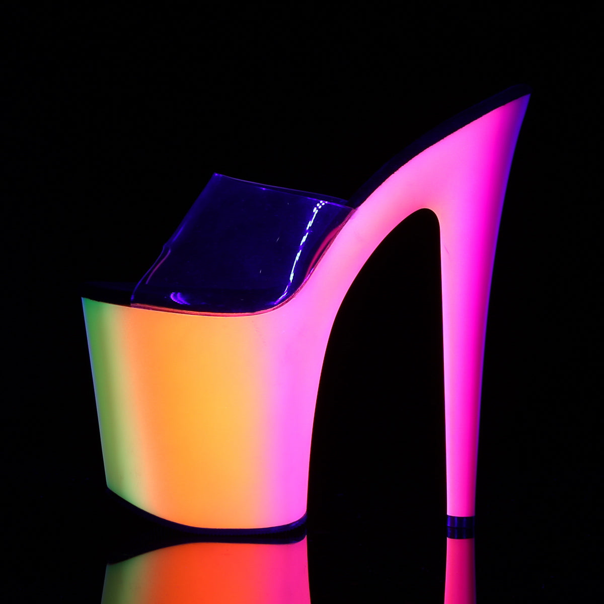 Pleaser Sandales féminines Rainbow-801UV CLR / NEON Multi