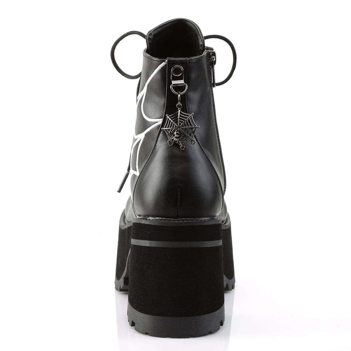 DemoniaCult Bottes de cheville des femmes RANGER-105 Cuir végétalien BLK