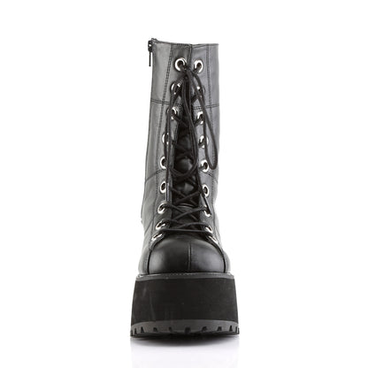 DemoniaCult Bottes de femmes RANGER-301 Cuir végétalien BLK