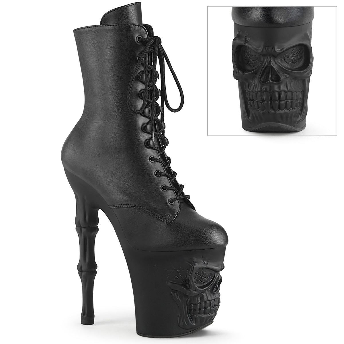 Pleaser  Bottines RAPTURE-1020 BLK faux cuir / blk mat