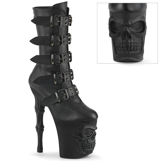 Pleaser  Bottines RAPTURE-1052bk blk faux cuir / blk matte