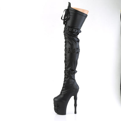 Pleaser  Bottes RAPTURE-3028 Blk Str. Faux cuir / blk mat