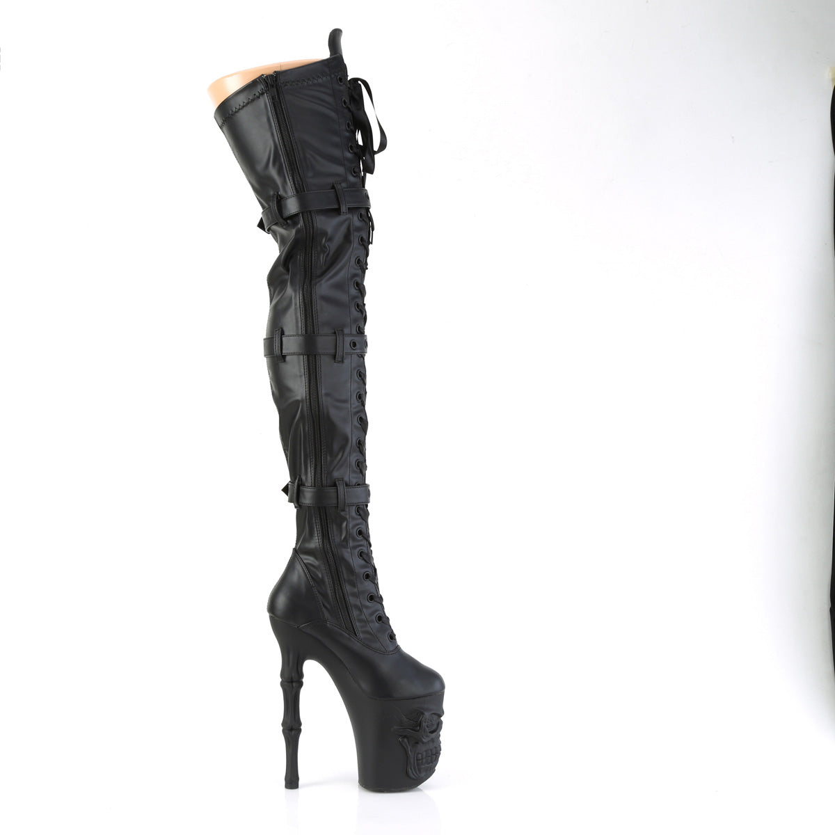 Pleaser  Bottes RAPTURE-3028 Blk Str. Faux cuir / blk mat