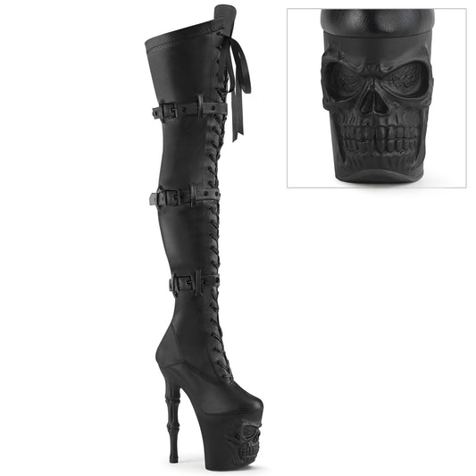 Pleaser  Bottes RAPTURE-3028 Blk Str. Faux cuir / blk mat