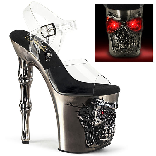 Pleaser  Des sandales RAPTURE-808-lt CLR / étain de satin chrome