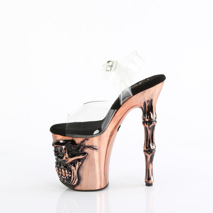 Pleaser  Des sandales RAPTURE-808-lt CLR / Satin Copper Chrome
