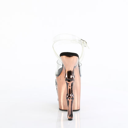 Pleaser  Des sandales RAPTURE-808-lt CLR / Satin Copper Chrome