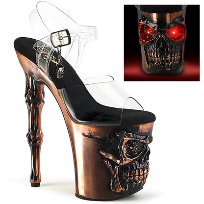 Pleaser  Des sandales RAPTURE-808-lt CLR / Satin Copper Chrome
