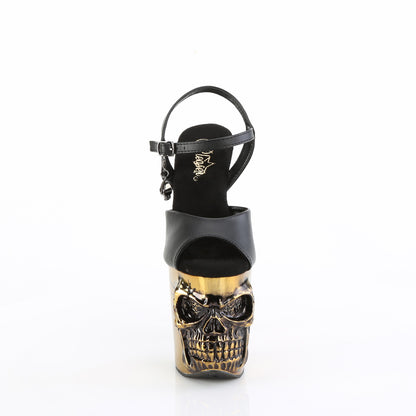 Pleaser  Des sandales RAPTURE-809-lt Blk faux cuir / laiton en laiton en satin