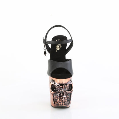 Pleaser  Des sandales RAPTURE-809-LT BLK faux cuir / chromage en cuivre en satin