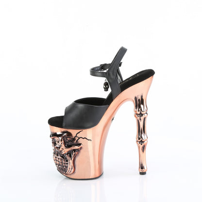 Pleaser  Des sandales RAPTURE-809-LT BLK faux cuir / chromage en cuivre en satin
