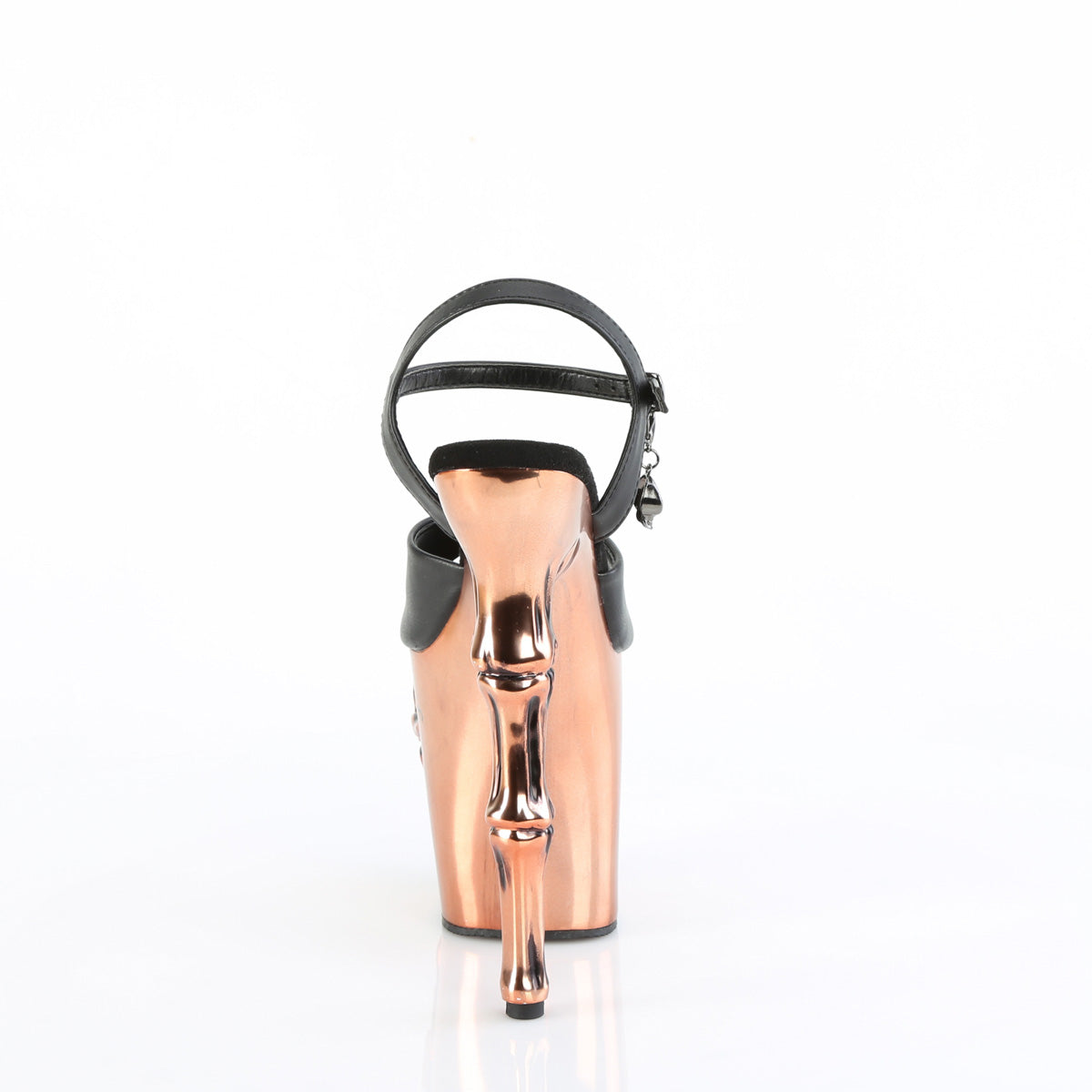Pleaser  Des sandales RAPTURE-809-LT BLK faux cuir / chromage en cuivre en satin