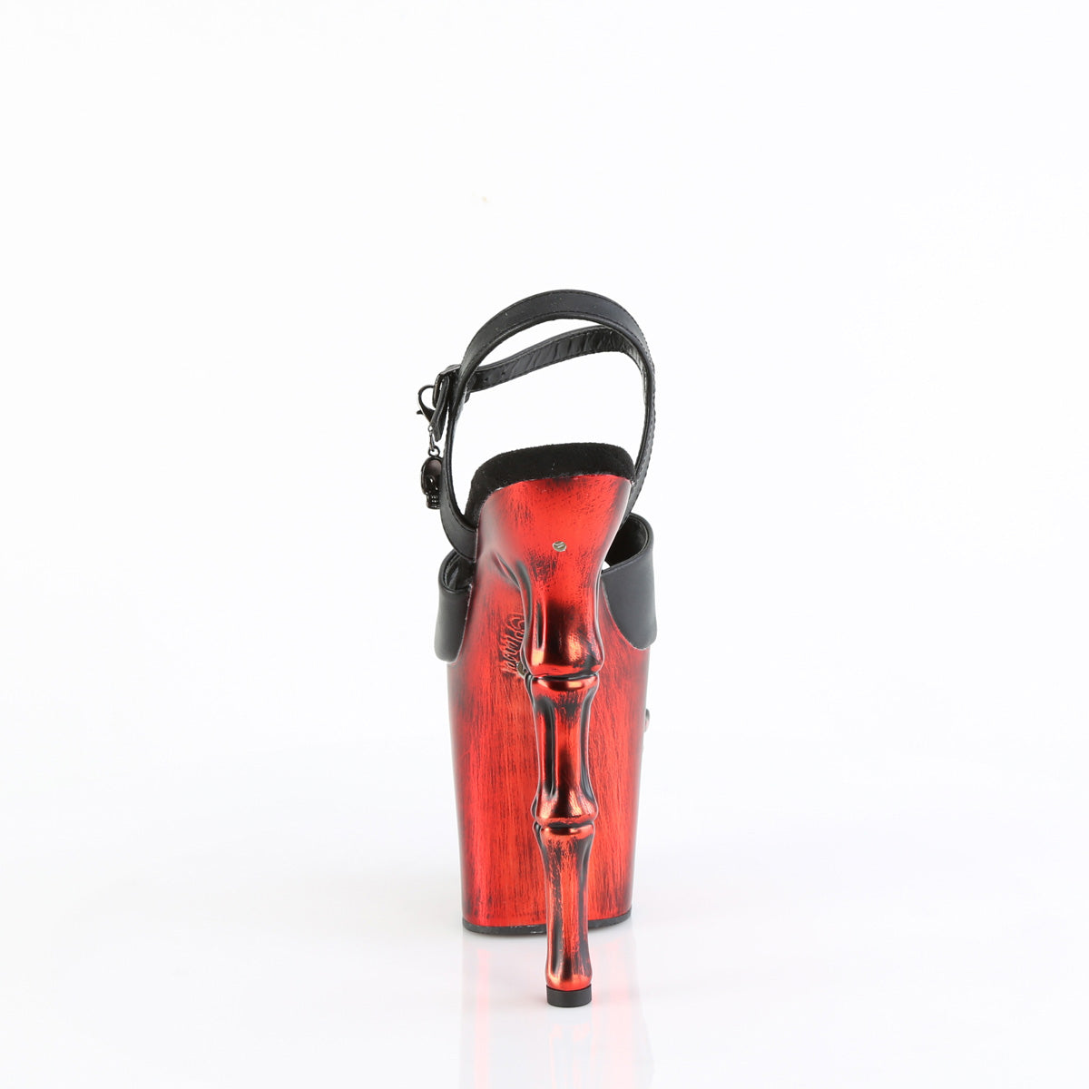 Pleaser  Des sandales RAPTURE-809-LT BLK faux cuir / chrome rouge satin
