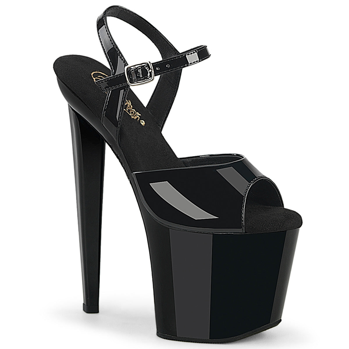 Pleaser Women's Platform Shoes RAZZLE-809 Blk Pat/Blk