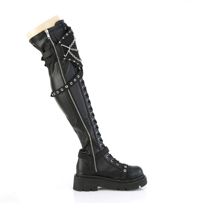 DemoniaCult  Bottes RENEGADE-320 Blk Stretch Vegan Le cuir