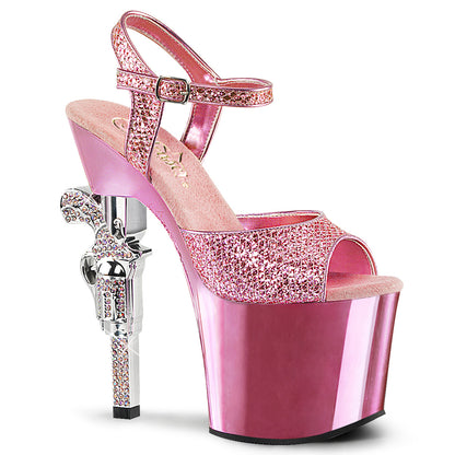 Pleaser Sandales pour femmes REVOLVER-709g B. Pink Multi Gltr / b. Chrome rose