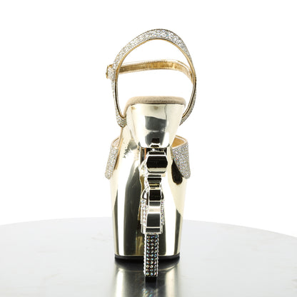 Pleaser Sandales pour femmes REVOLVER-709g Gold multi gltr / chrome d'or
