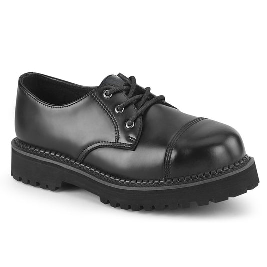 DemoniaCult Bottes pour hommes RIOT-03 Cuir Blk
