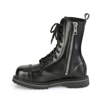 DemoniaCult Bottes pour hommes RIOT-10 BLK Cuir