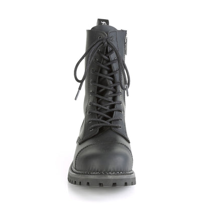 DemoniaCult Bottes pour hommes RIOT-10 cuir végétalien BLK