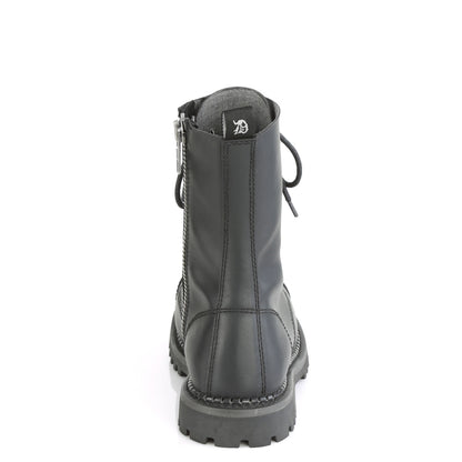 DemoniaCult Bottes pour hommes RIOT-10 cuir végétalien BLK