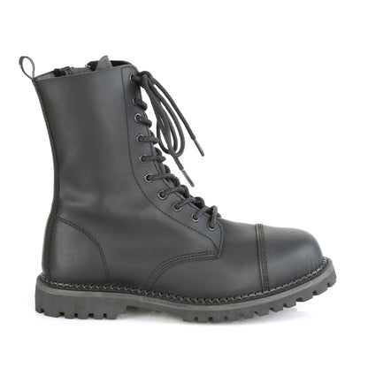 DemoniaCult Bottes pour hommes RIOT-10 cuir végétalien BLK