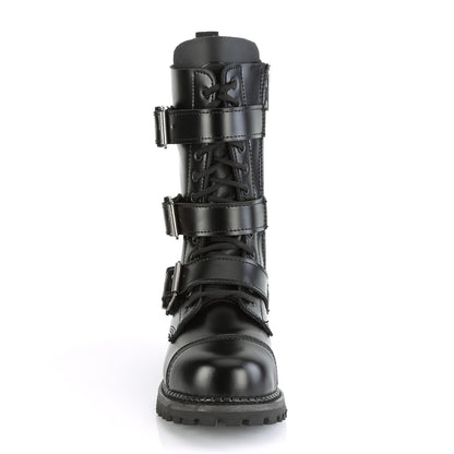 DemoniaCult Bottes pour hommes RIOT-12BK BLK Cuir