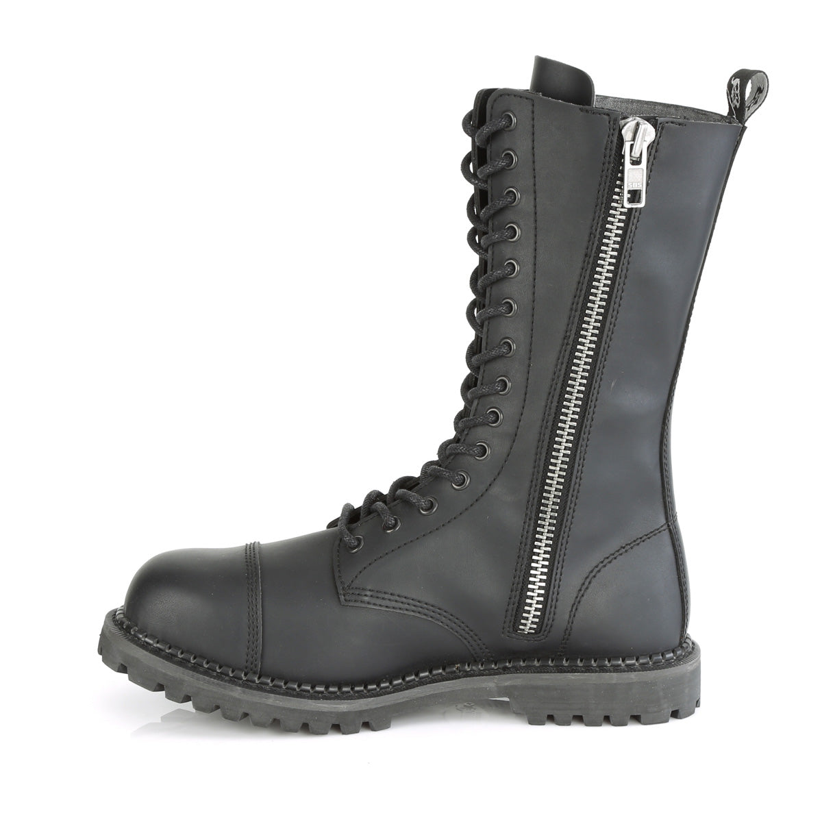DemoniaCult Mens Boots RIOT-14 Blk Vegan Leather