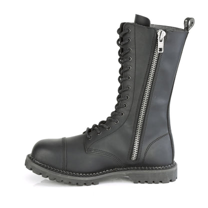 DemoniaCult Mens Boots RIOT-14 Blk Vegan Leather