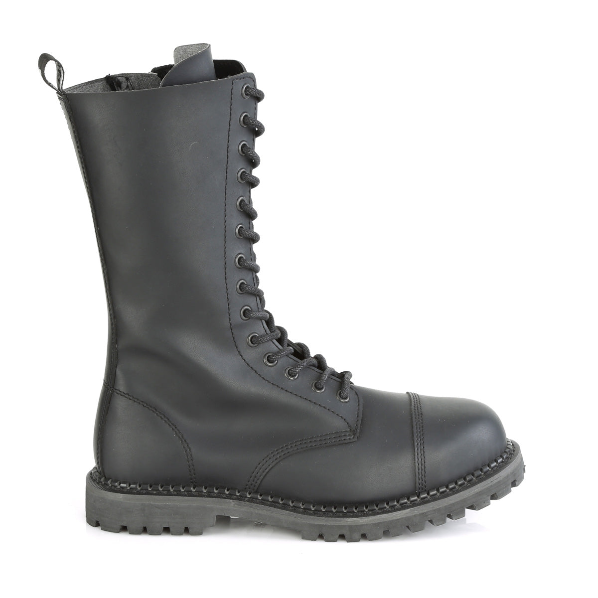 DemoniaCult Mens Boots RIOT-14 Blk Vegan Leather