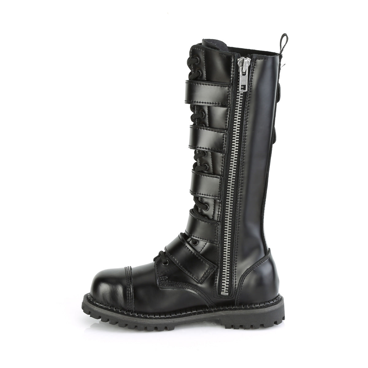 DemoniaCult Mens Boots RIOT-18BK Blk Leather
