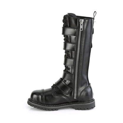 DemoniaCult Mens Boots RIOT-18BK Blk Leather