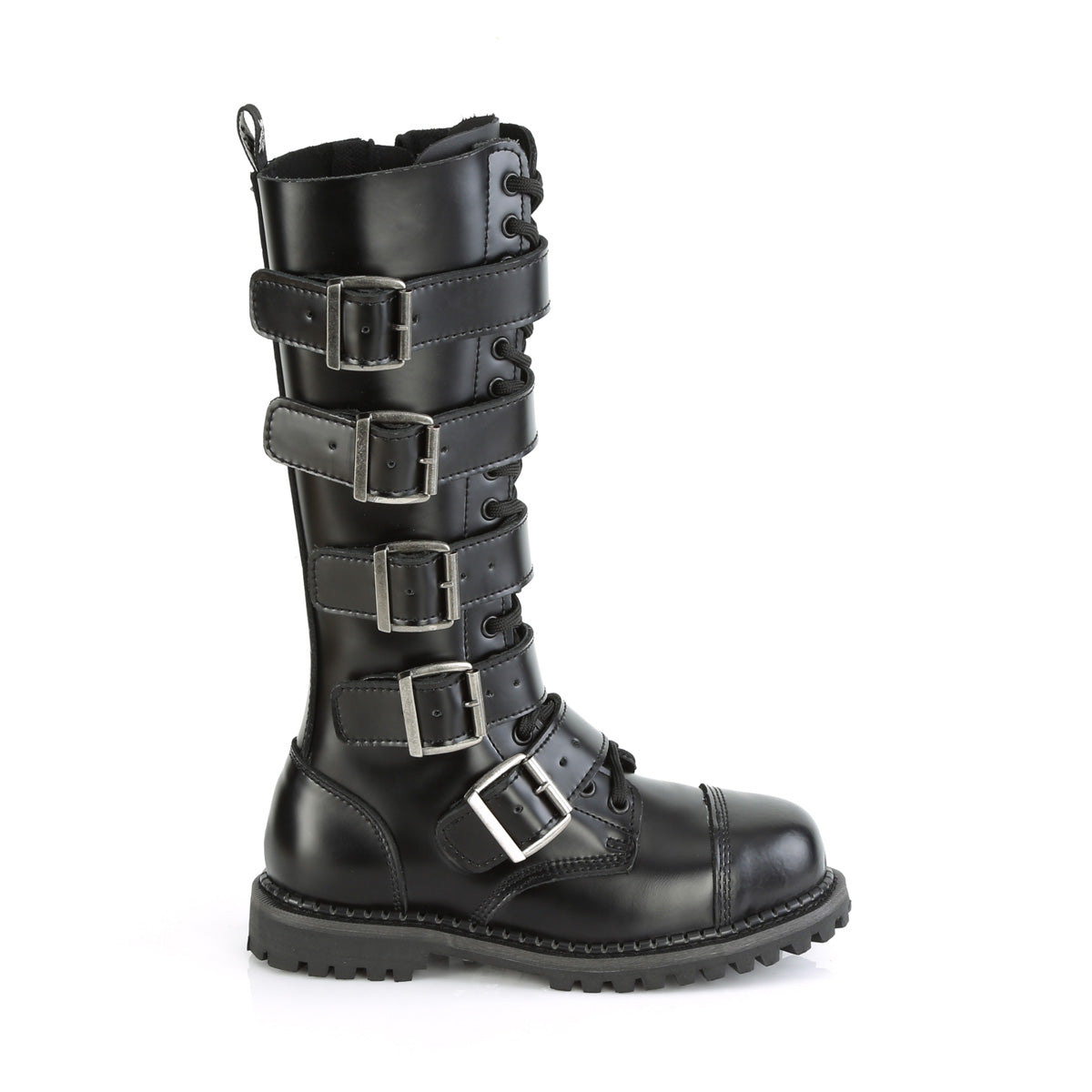 DemoniaCult Mens Boots RIOT-18BK Blk Leather