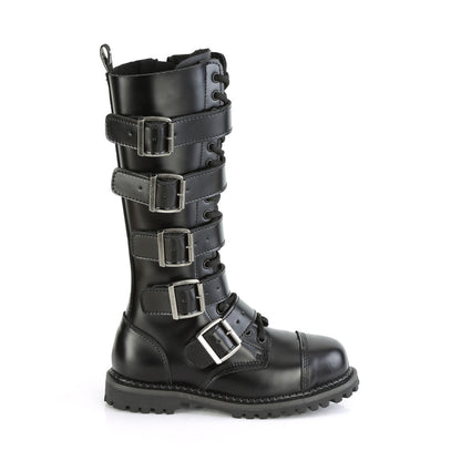 DemoniaCult Mens Boots RIOT-18BK Blk Leather