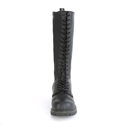 DemoniaCult Bottes pour hommes RIOT-20 Cuir végétalien BLK